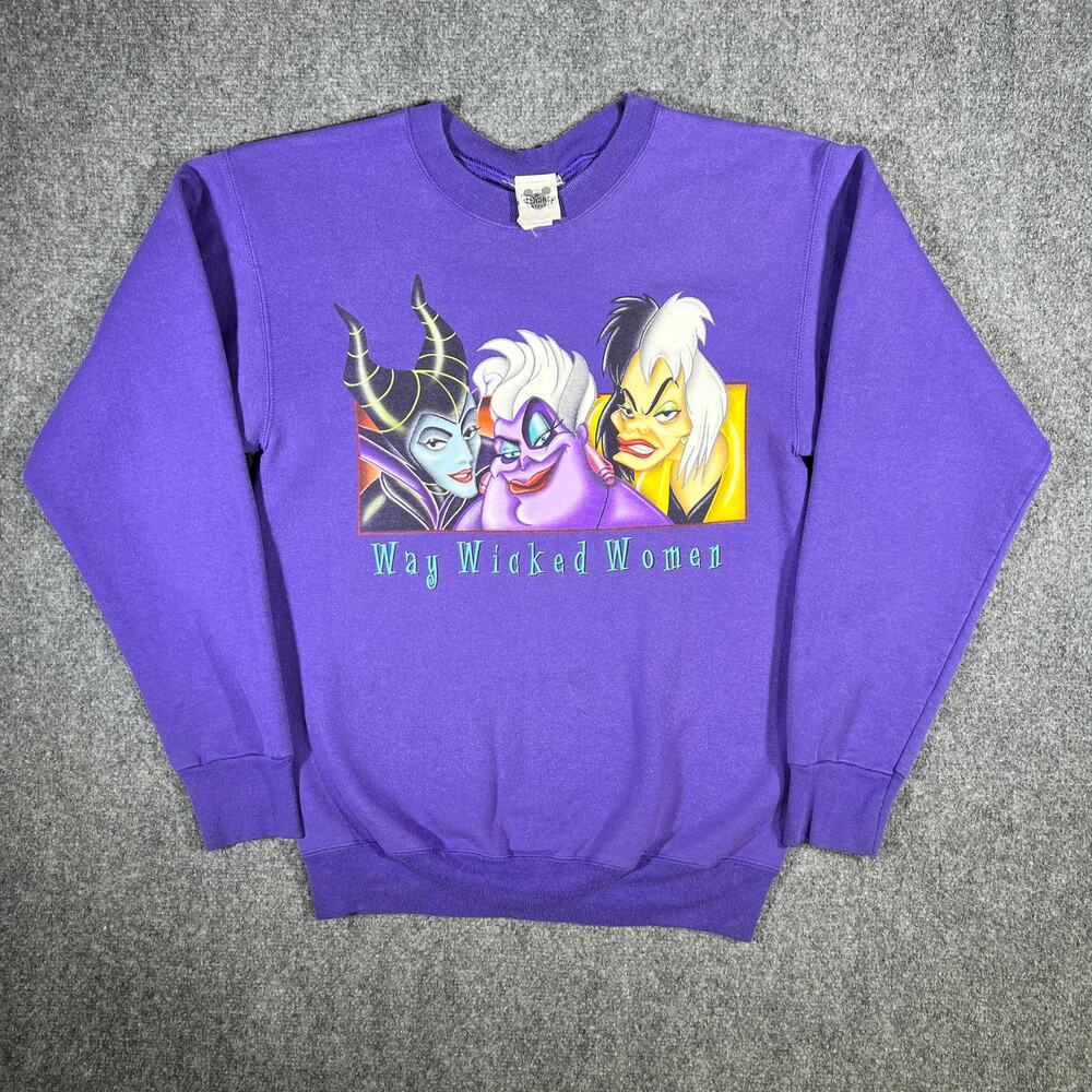 Vintage 90s Disney Catalog Way Wicked Women Villains Sweatshirt Small